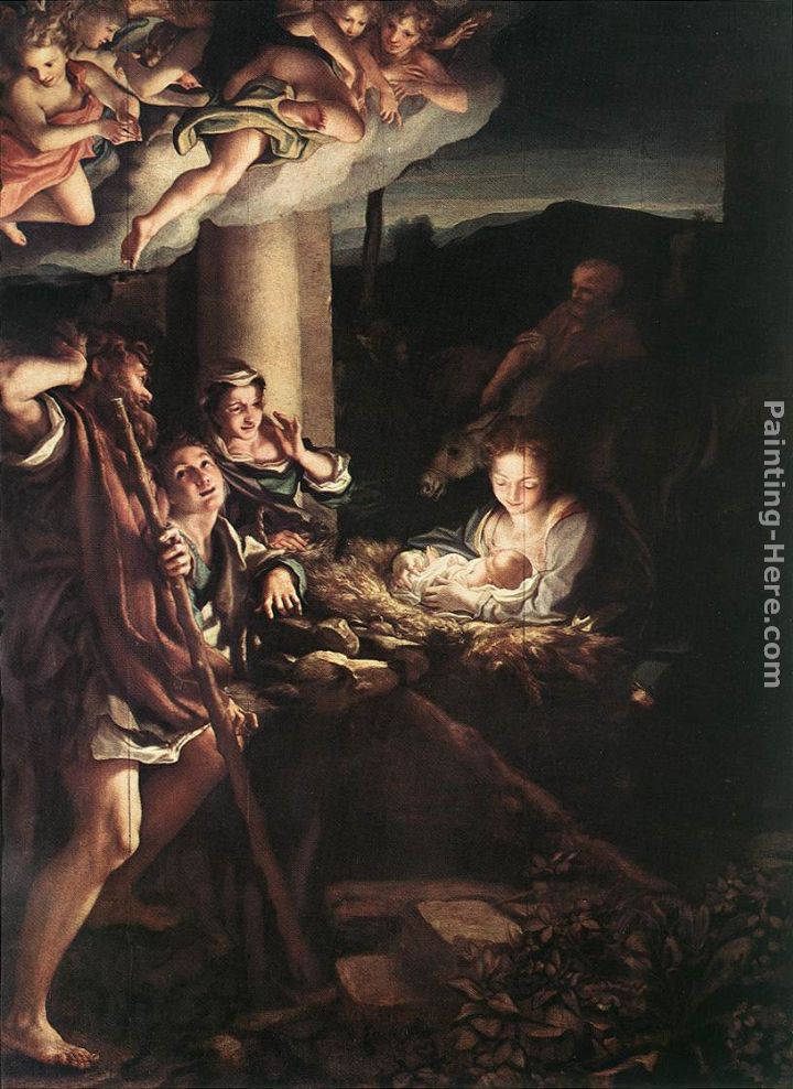 Nativity (Holy Night) painting - Correggio Nativity (Holy Night) art painting